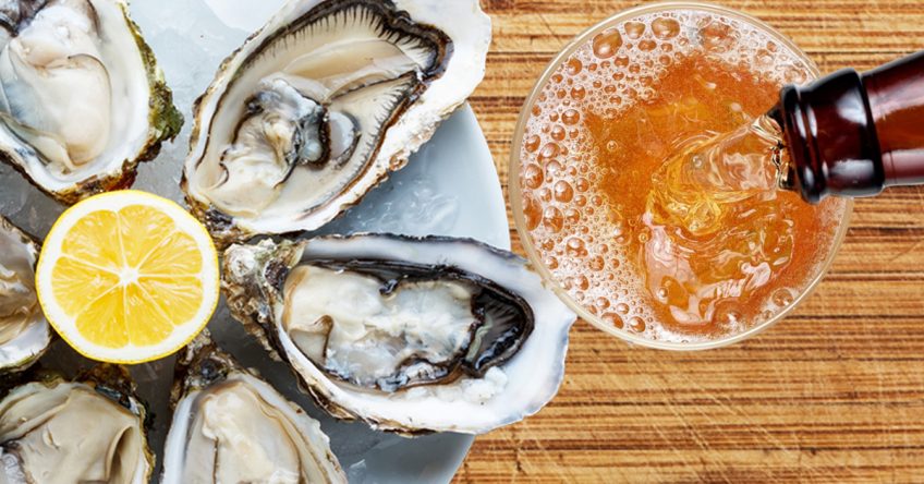 beer and oysters
