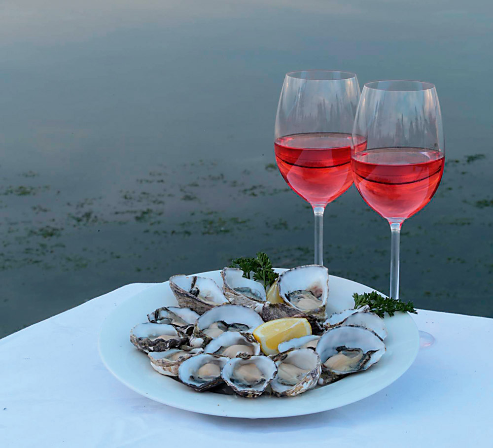 Oysters and wine